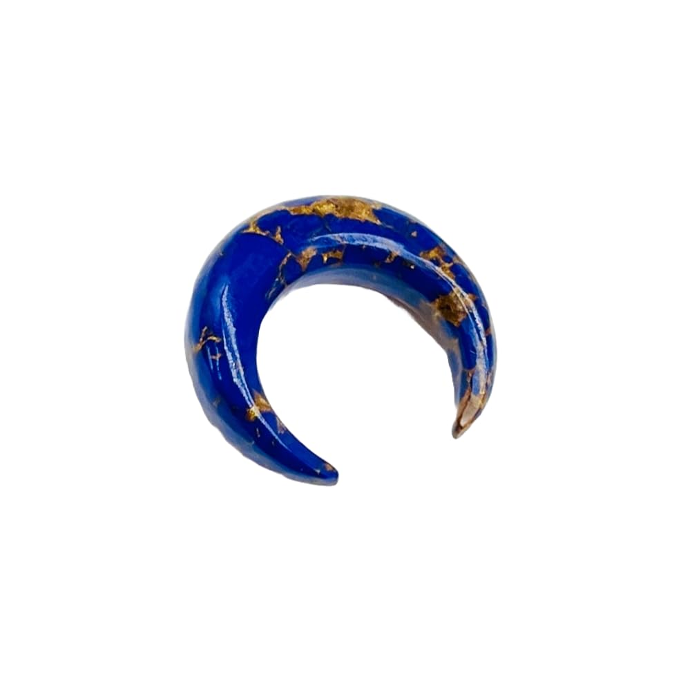 Lapis Lazuli Gemstone Handmade Naga Body Piercing Tribal Septum Crescent Horseshoe Pincher Gauges Jewelry, 2mm (12g) to 12mm (1/2"), Customized Sizes