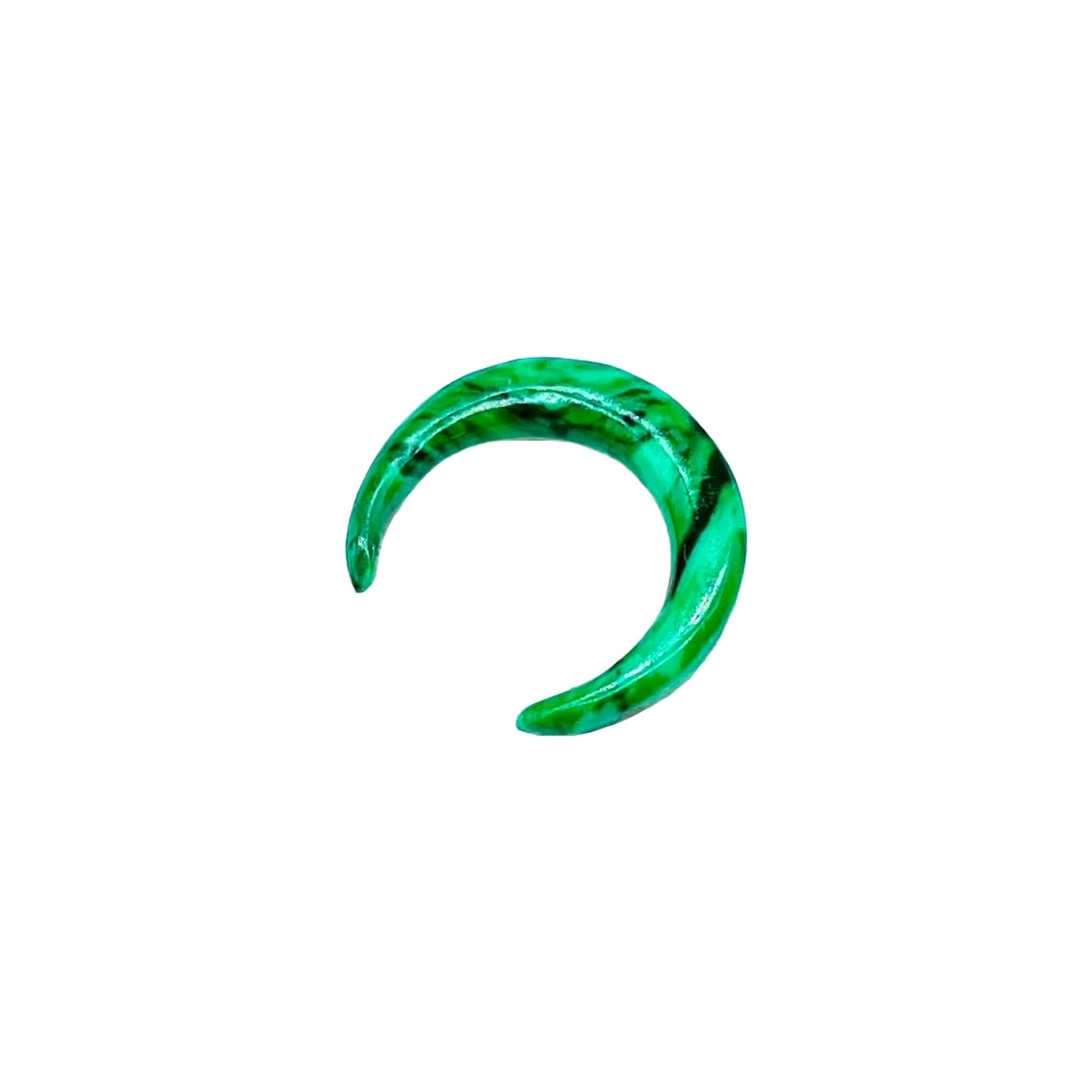 Green Malachite Crystal Handmade Naga Body Piercing Jewelry, Tribal Septum Pincher Gauges, 12g (2mm) to 1/2 inch (12mm), Customizable Sizes