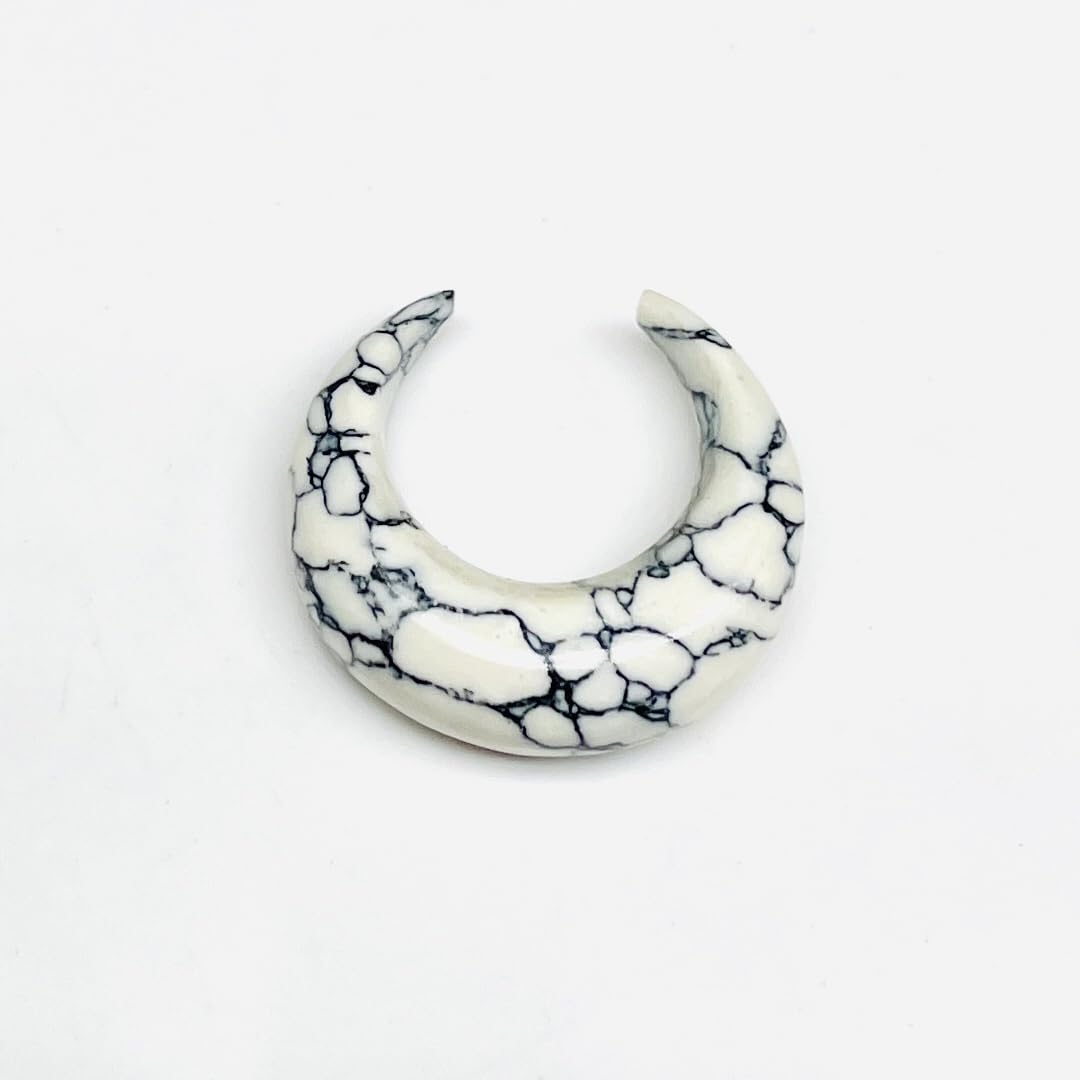 Howlite Crystal Septum Pincher, 12g to 1/2", Customizable Size