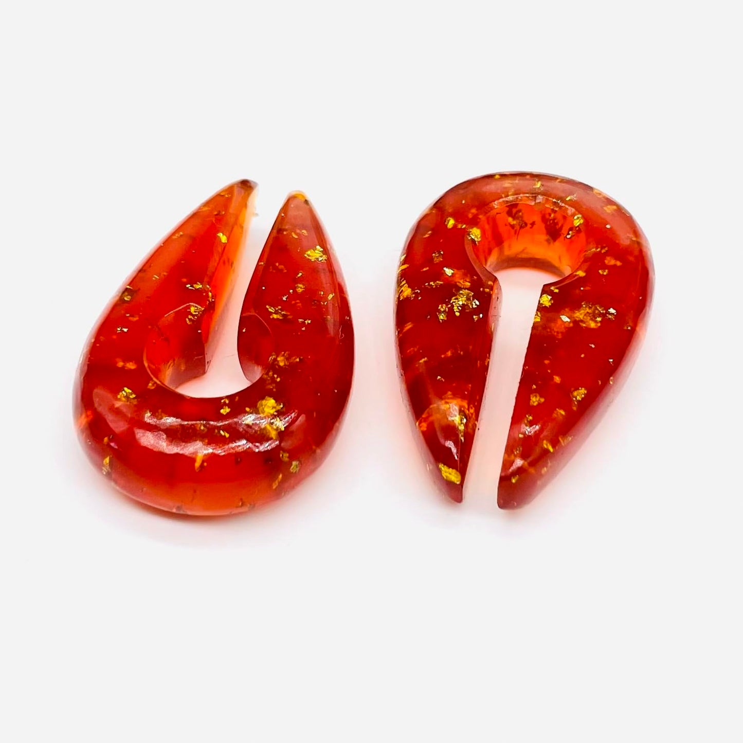 Amber Stone Handcrafted Drop Shape Ear Weights Keyhole Gauges Ear Piercing Naga Body Jewelry Size 2g (6mm), 0g (8mm) & 00g (10mm) & Customized Wholesale Also Available