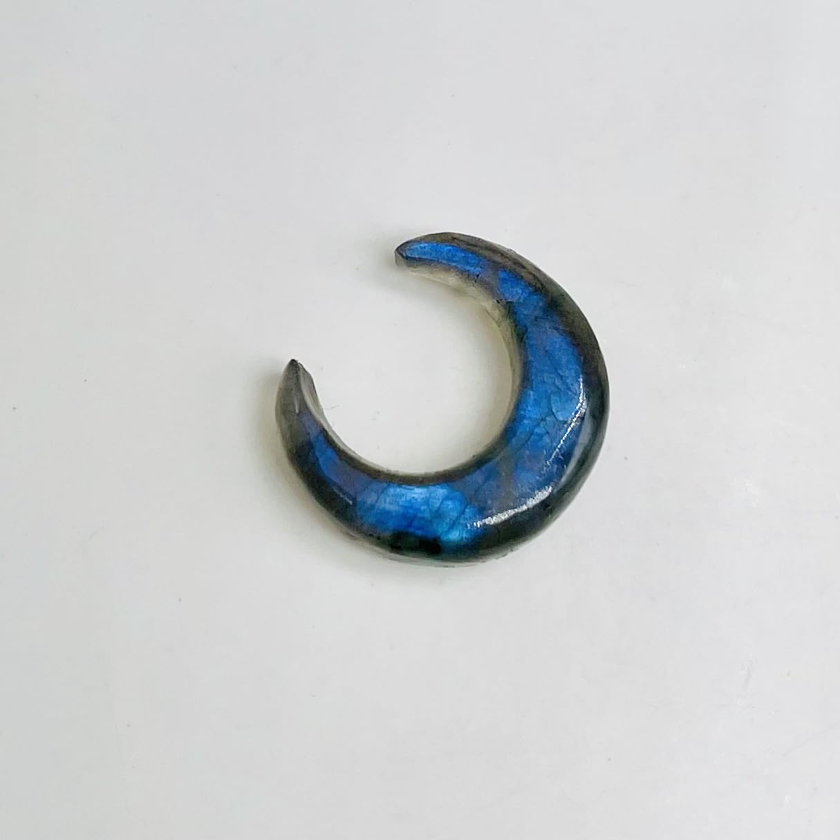 Natural Blue Flash Labradorite Crystal Handmade Nose Piercing Septum Pincher Naga Body Jewelry Size 12g (2mm) to 1/2" (12mm) Customized Size & Wholesale Also Available