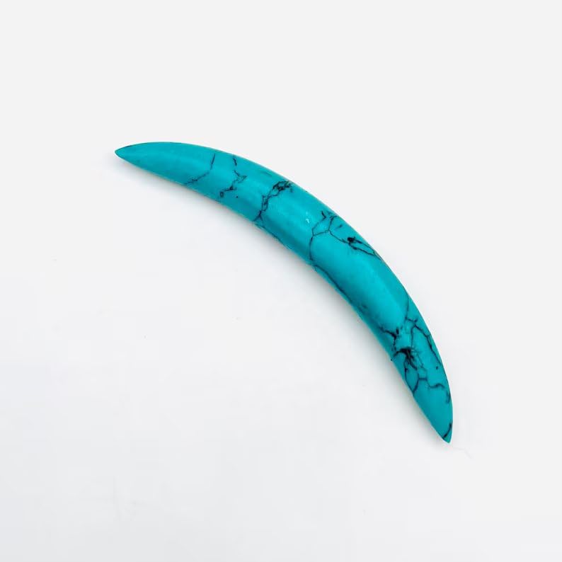 Turquoise Crystal Septum Nose Spike, 12g-1/2in, Handcrafted Body Jewelry