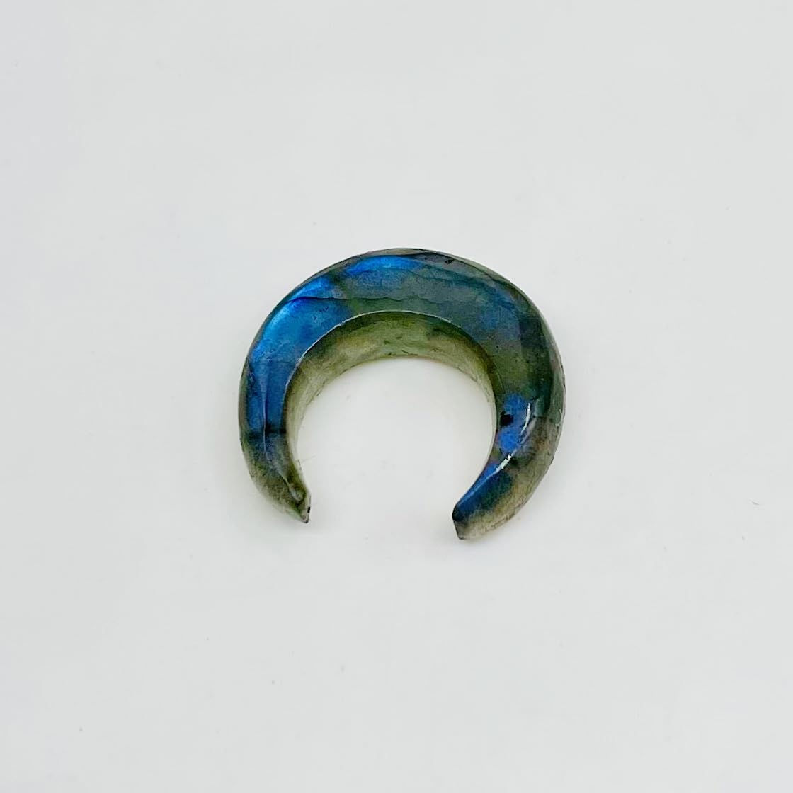 Natural Blue Flash Labradorite Crystal Handmade Nose Piercing Septum Pincher Naga Body Jewelry Size 12g (2mm) to 1/2" (12mm) Customized Size & Wholesale Also Available