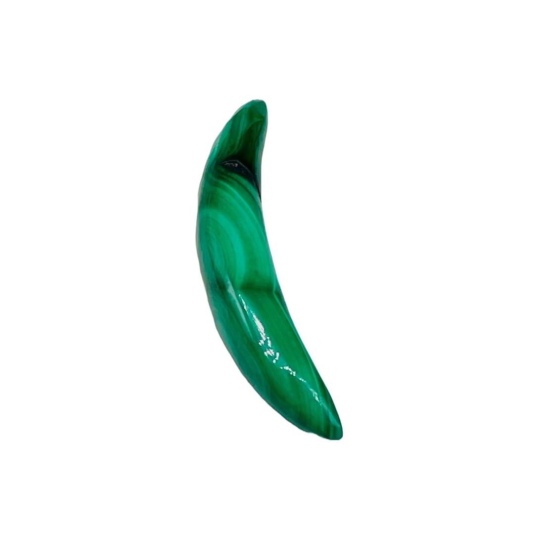 Natural Green Malachite Crystal Handmade Tribal Septum Curved Tusk Spike Naga Body Piercing Jewelry, 12g (2mm) to 1/2 inch (12mm), Customized Sizes Available