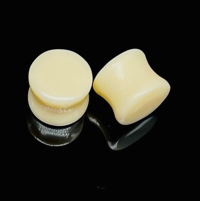 Synthetic Bone Double Flared Ear Plugs | Synthetic Body Jewelry for Stretched Ears Pair Size 8G (3mm) to 2" (51mm)