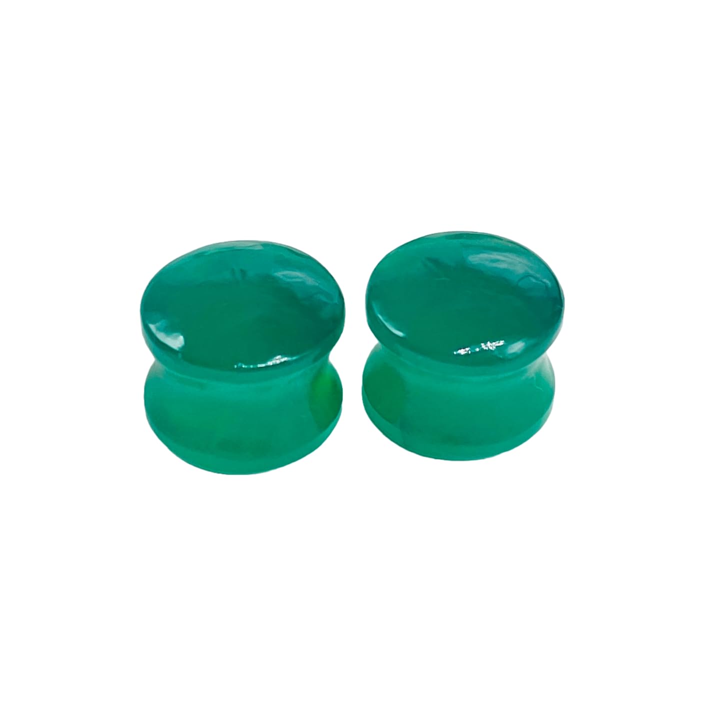 Green Onyx Gemstone Body Piercing Plugs, 8g-1", Custom Sizes Available
