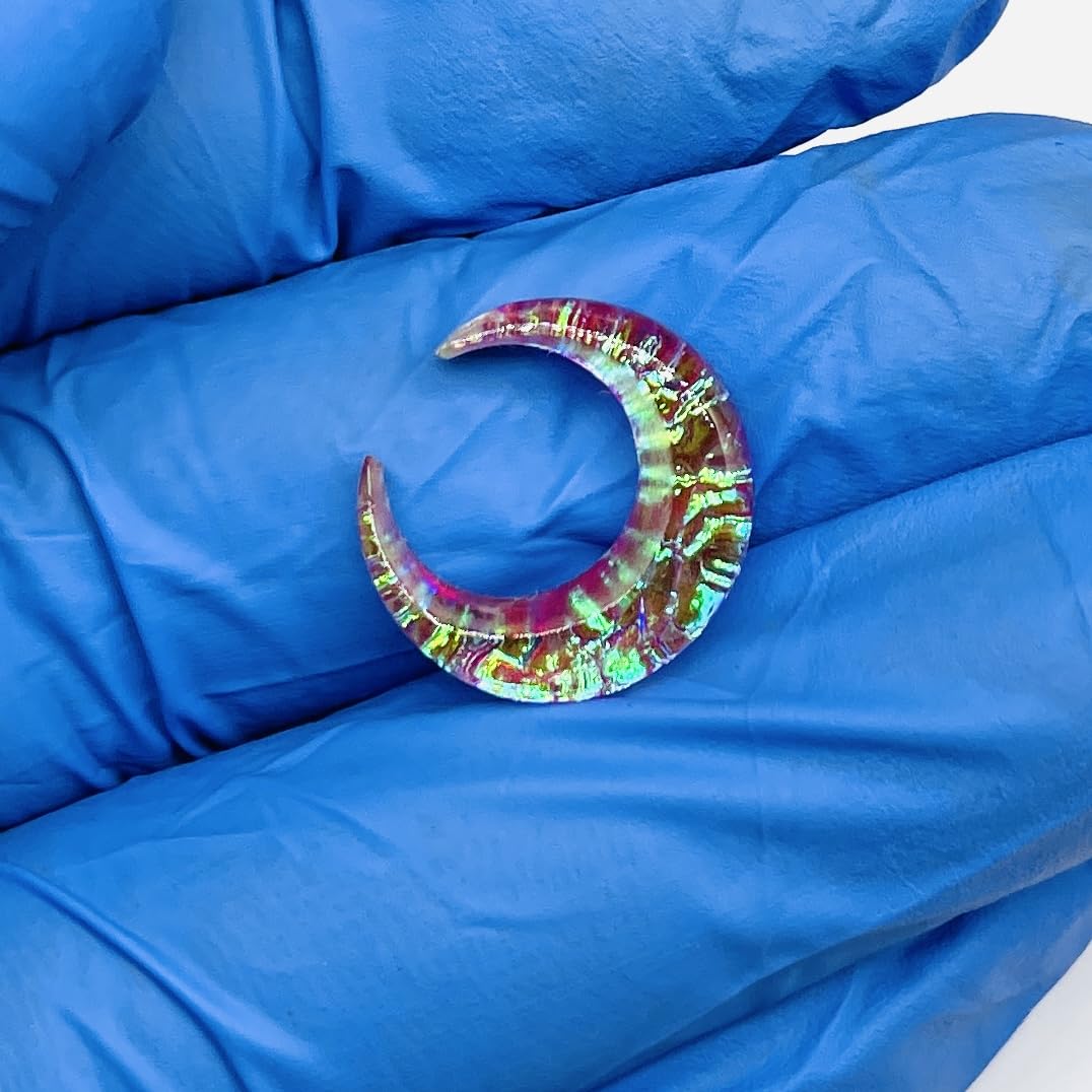 Naga Body Jewelry, Piece of Pink Opal Glitter Stone Handmade Nose Piercing Septum Pincher Gauges Size 12g (2mm) to 1/2" (12mm) Customized Size & Wholesale Also Available