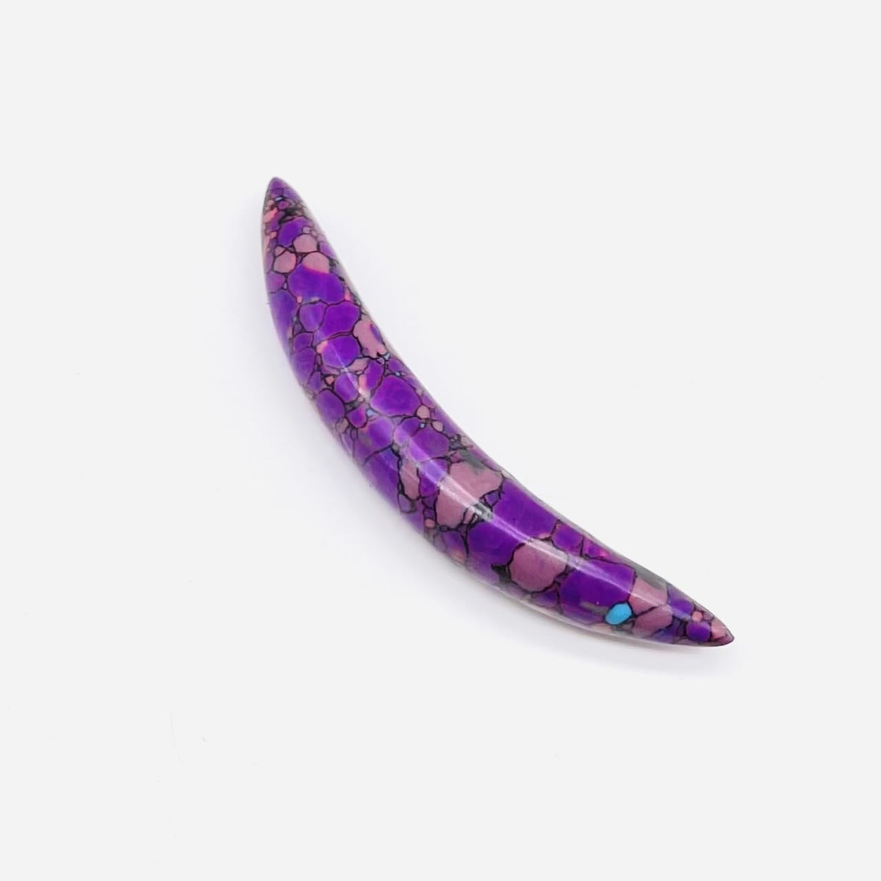 BodyJewels007's Purple Turquoise Crystal Curved Septum Tusk Ring, Tribal Septum, Nose Pincher, Handmade Organic Gauges, Size:- 12g (2mm) to 0000g (12mm) & Customized Wholesale Available