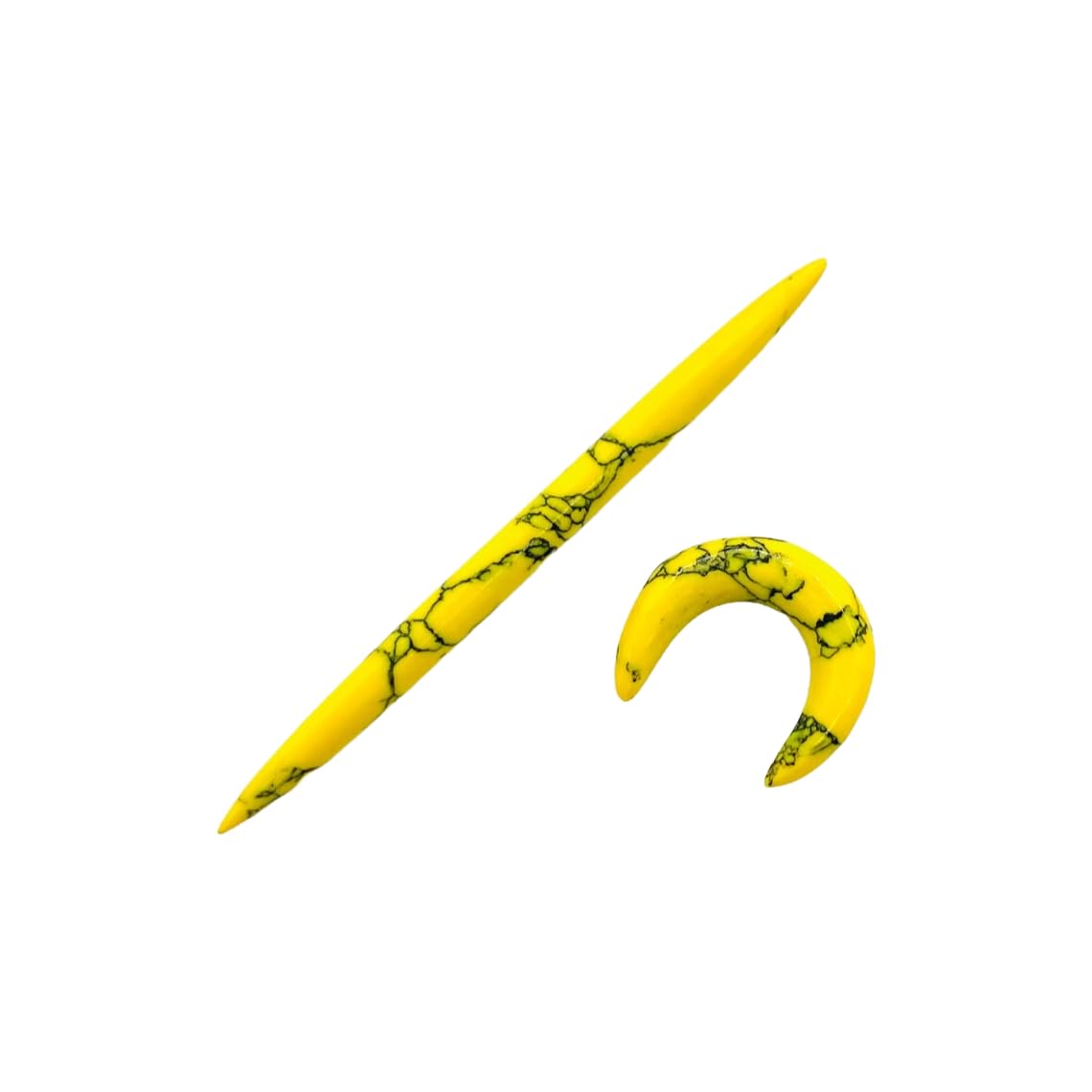 Naga Body Jewelry Yellow Turquoise Crystal Handmade Nose Piercing Septum Pincher/Tusk Spike 12g (2mm) to 1/2" (12mm) Customized Size & Wholesale Also Available