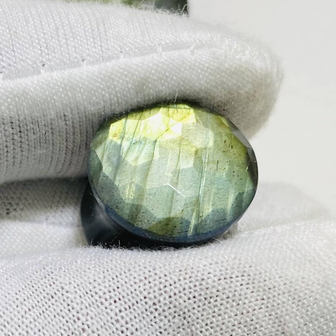 Faceted Labradorite Stone Ear Plugs – Double Flared Natural Crystal Tunnels for Stretched Ears | Handmade Gemstone Body Jewelry Gauges | Sizes 8g to 2 Inch