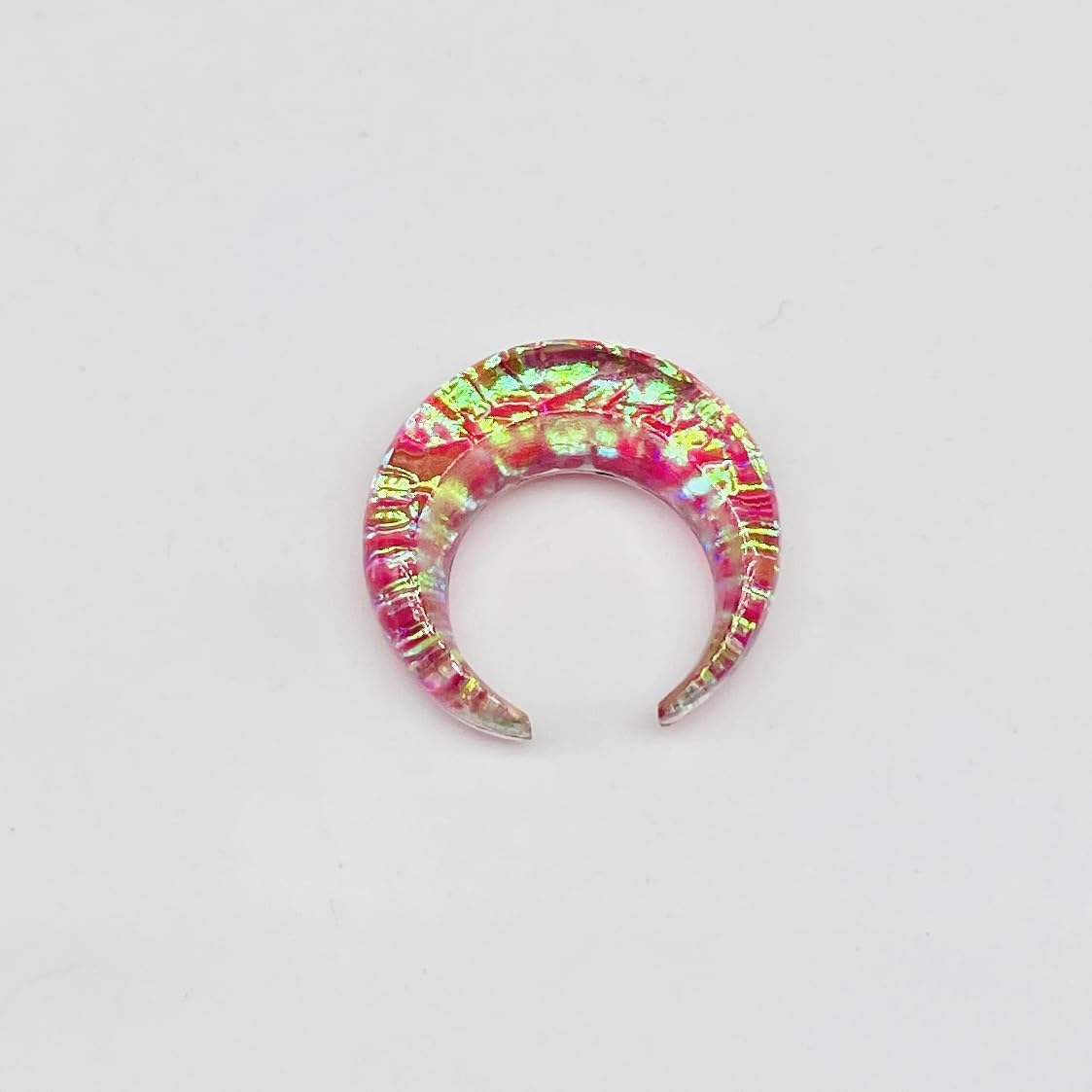 Naga Body Jewelry, Piece of Pink Opal Glitter Stone Handmade Nose Piercing Septum Pincher Gauges Size 12g (2mm) to 1/2" (12mm) Customized Size & Wholesale Also Available