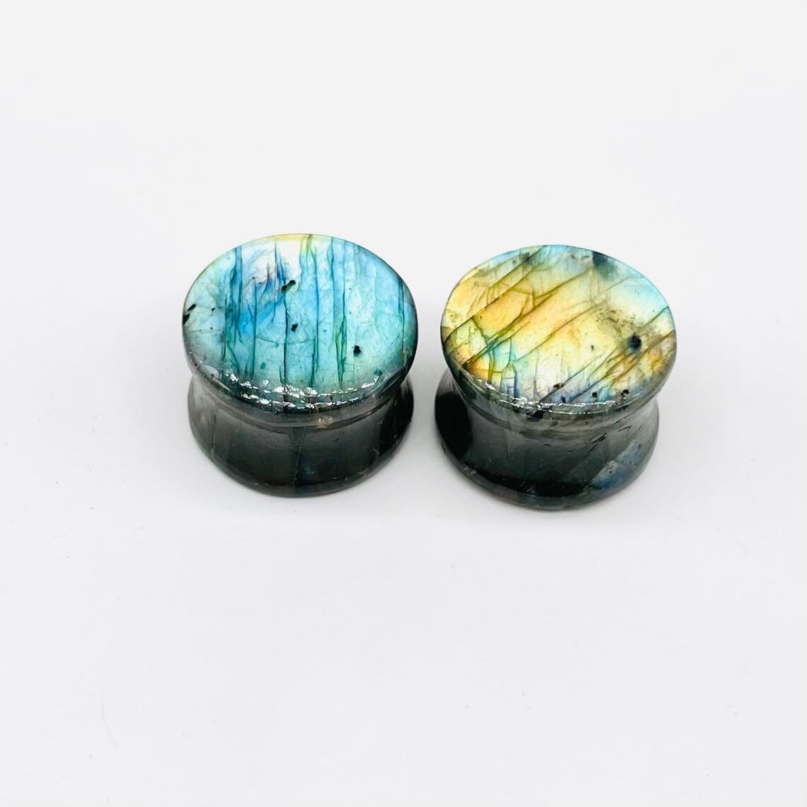 Natural Labradorite Gemstone Handmade Naga Body Piercing Ear Gauges Plugs Jewelry, Customized Size & Wholesale Avaiolable