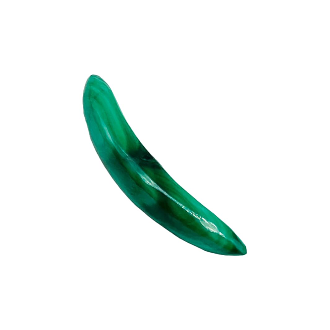 Natural Green Malachite Crystal Handmade Tribal Septum Curved Tusk Spike Naga Body Piercing Jewelry, 12g (2mm) to 1/2 inch (12mm), Customized Sizes Available