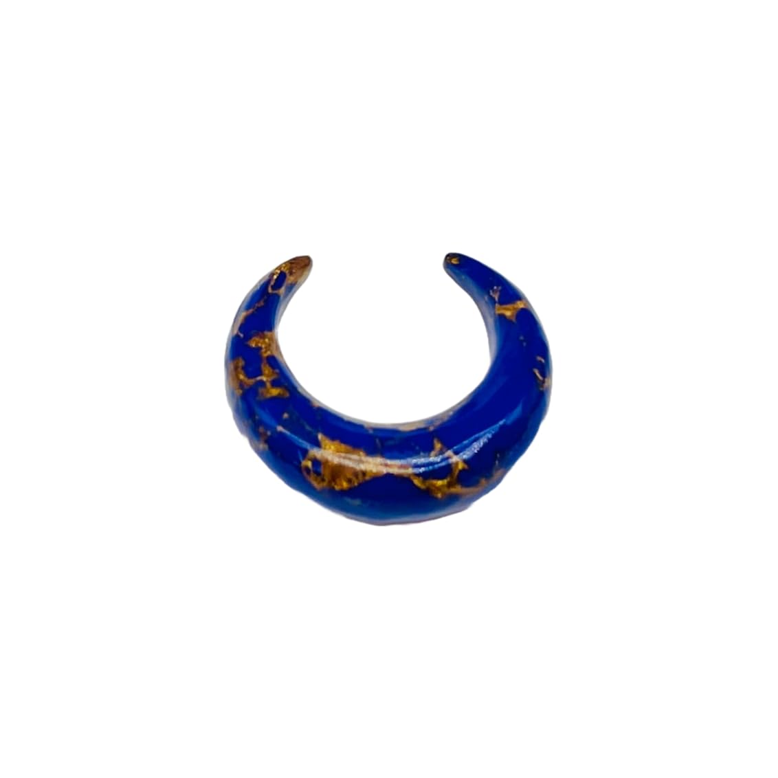 Lapis Lazuli Gemstone Handmade Naga Body Piercing Tribal Septum Crescent Horseshoe Pincher Gauges Jewelry, 2mm (12g) to 12mm (1/2"), Customized Sizes