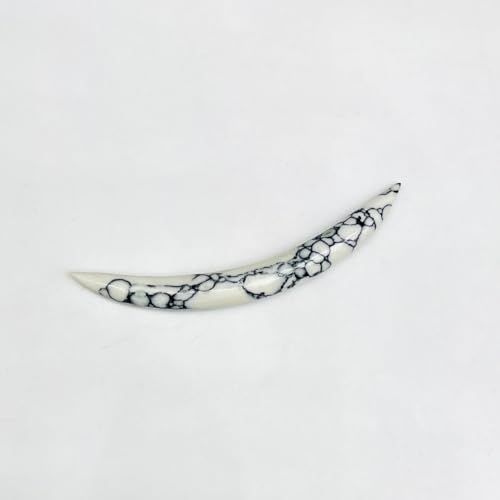 Howlite Crystal Curved Septum Tusk Gauges, Size 12g to 1/2", Wholesale Available