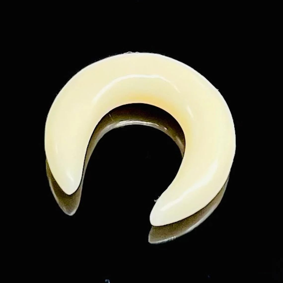 Synthetic Bone Crescent Septum Pincher Piercing Gauges, Sizes 2mm to 12mm