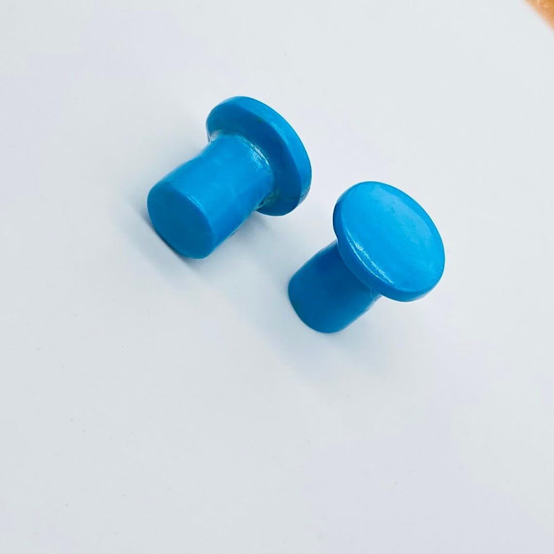 Crystal Ear Gauges, Turquoise Blue, Pair, Single Flared Plugs, 8g to 1 inch, Custom Sizes Available