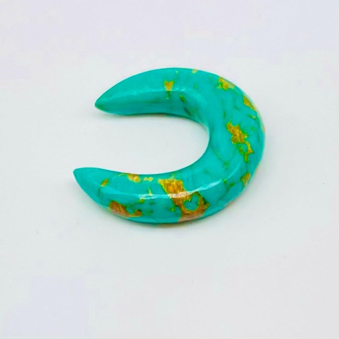 Turquoise Crystal Septum Pincher, 12g-1/2in, Handcrafted Body Jewelry
