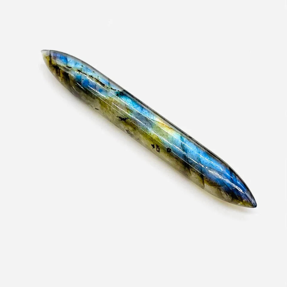 Natural Labradorite Gemstone Tribal Septum Tusk Spike — Organic Stone Nose Pincher | Healed Septum Jewelry Size 12G (2mm) to 1/2' (12mm)