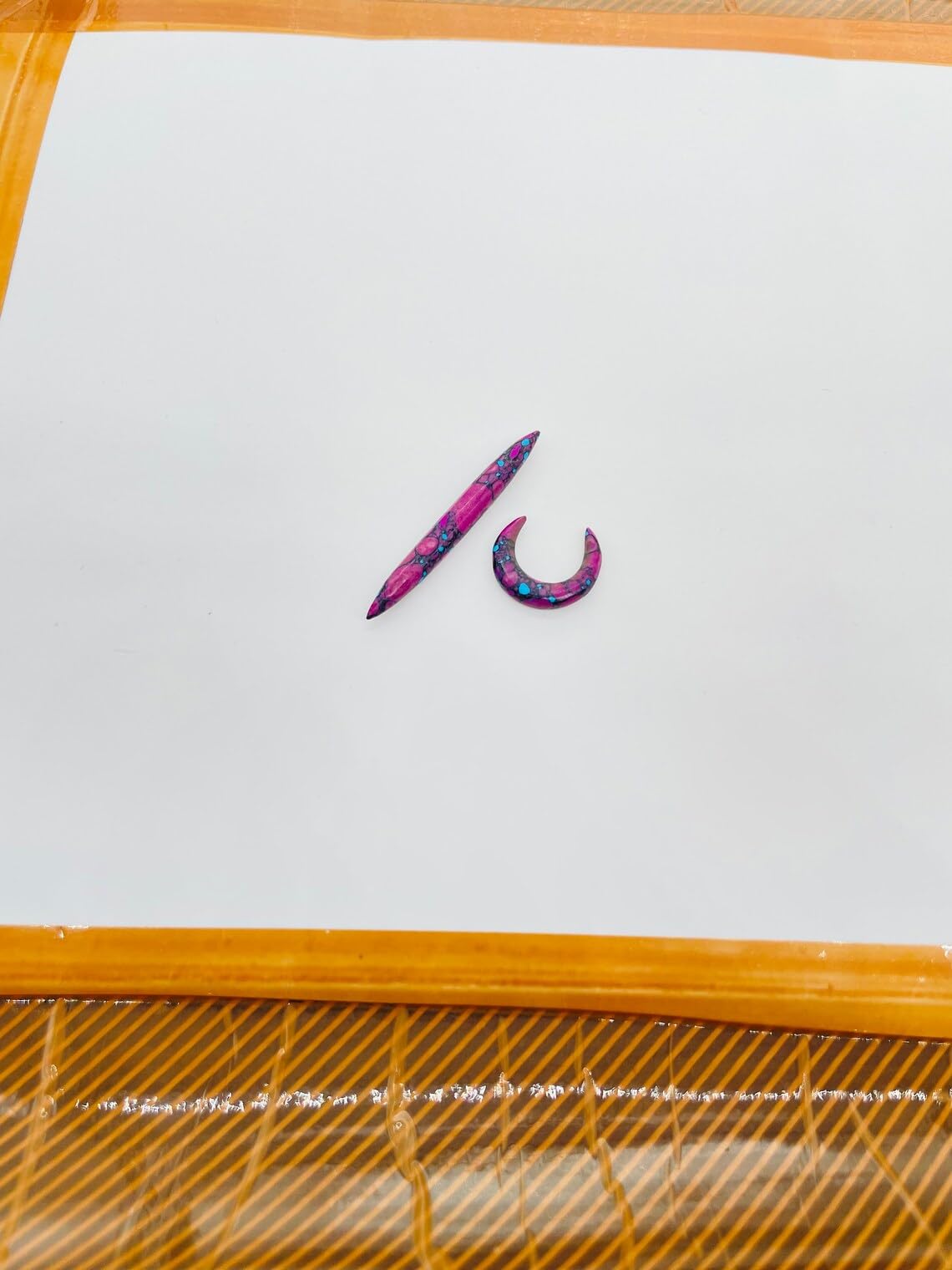 Purple Turquoise Crystal Septum Pincher Naga Body Jewelry, Size 12g-0000g, Purple 12g Ear Piercing Gauges