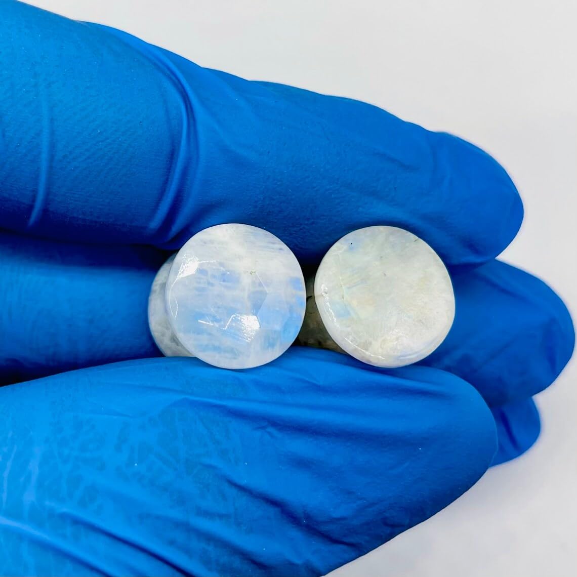 Moonstone Gemstone Ear Gauges, Hexagonal Cut, 8g-1", Custom Sizing Available