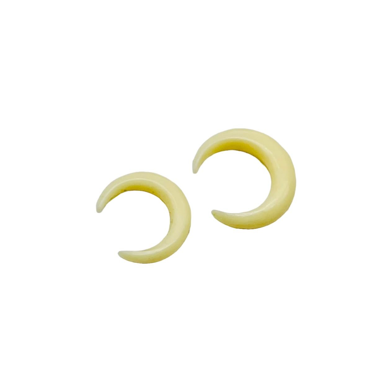 Synthetic Bone Crescent Septum Pincher Piercing Gauges, Sizes 2mm to 12mm