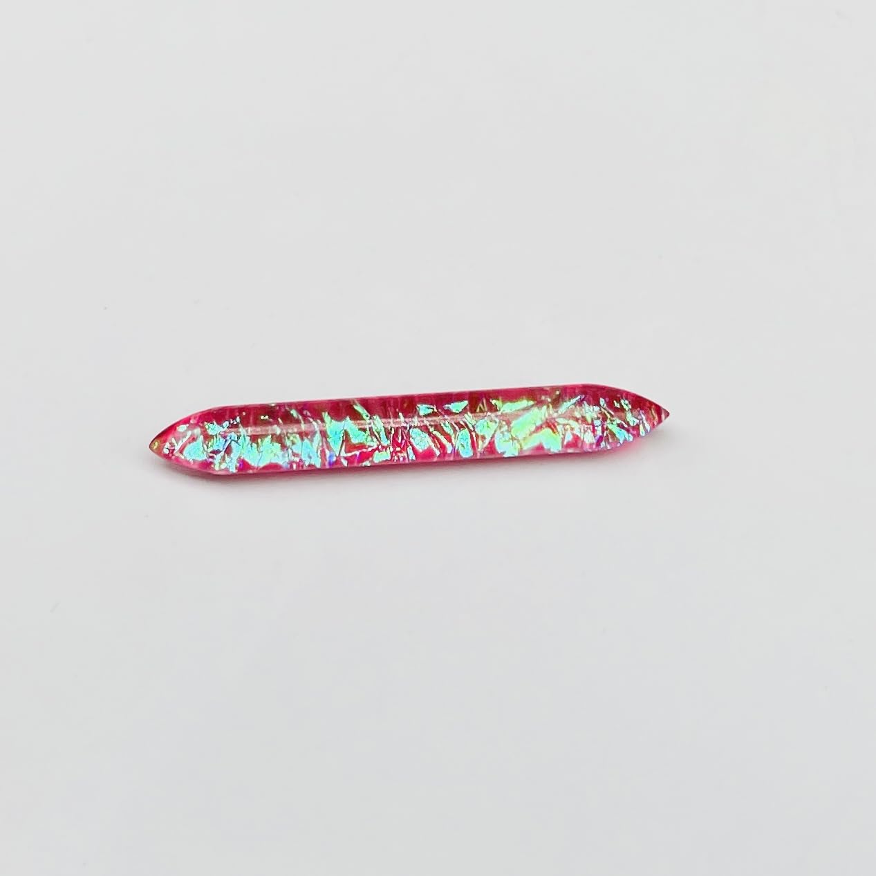 Naga Body Jewelry Piece of Pink Opal Glitter Stone Handmade Nose Piercing Septum Tusk Spike Gauges Size 12g (2mm) to 1/2" (12mm) Customized Size & Wholesale Also Available