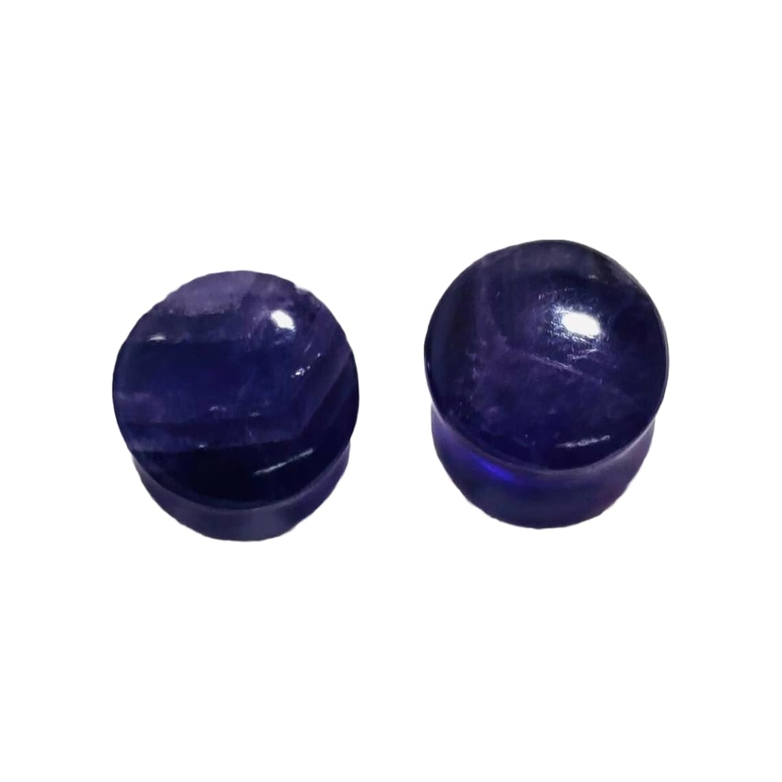Natural Amethyst Gemstone Double Flared Ear Gauges, Sizes 8g (3mm) to 30mm