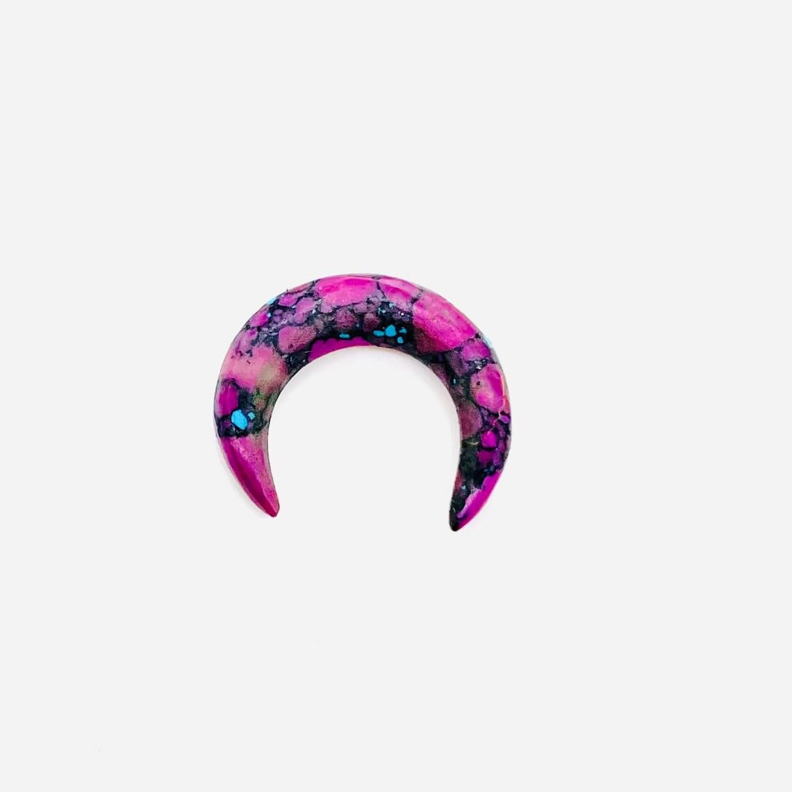 Purple and Yellow Turquoise Septum Pincher and Spike Set, Custom Sizes 12g to 1/2", Made in India