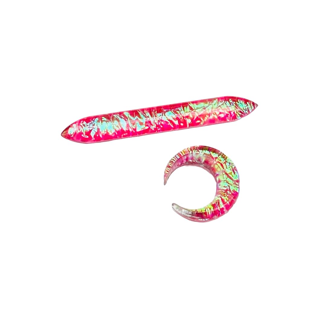 Naga Body Piercing Jewelry Septum Pincher Tusk Gauges, Pink Opal Glitter Stone, Size 12g (2mm) to 1/2" (12mm), Customized Size & Wholesale Available