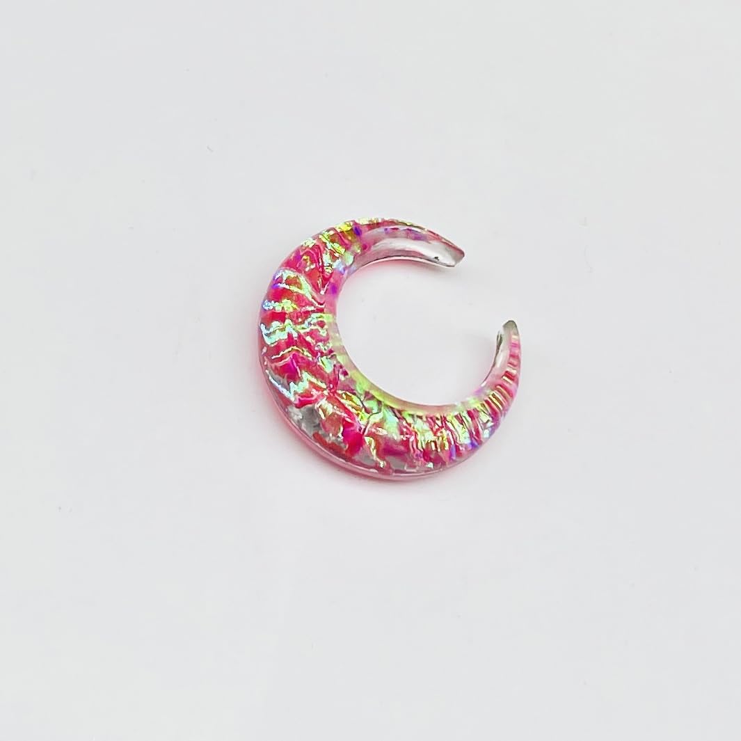 Naga Body Jewelry, Piece of Pink Opal Glitter Stone Handmade Nose Piercing Septum Pincher Gauges Size 12g (2mm) to 1/2" (12mm) Customized Size & Wholesale Also Available