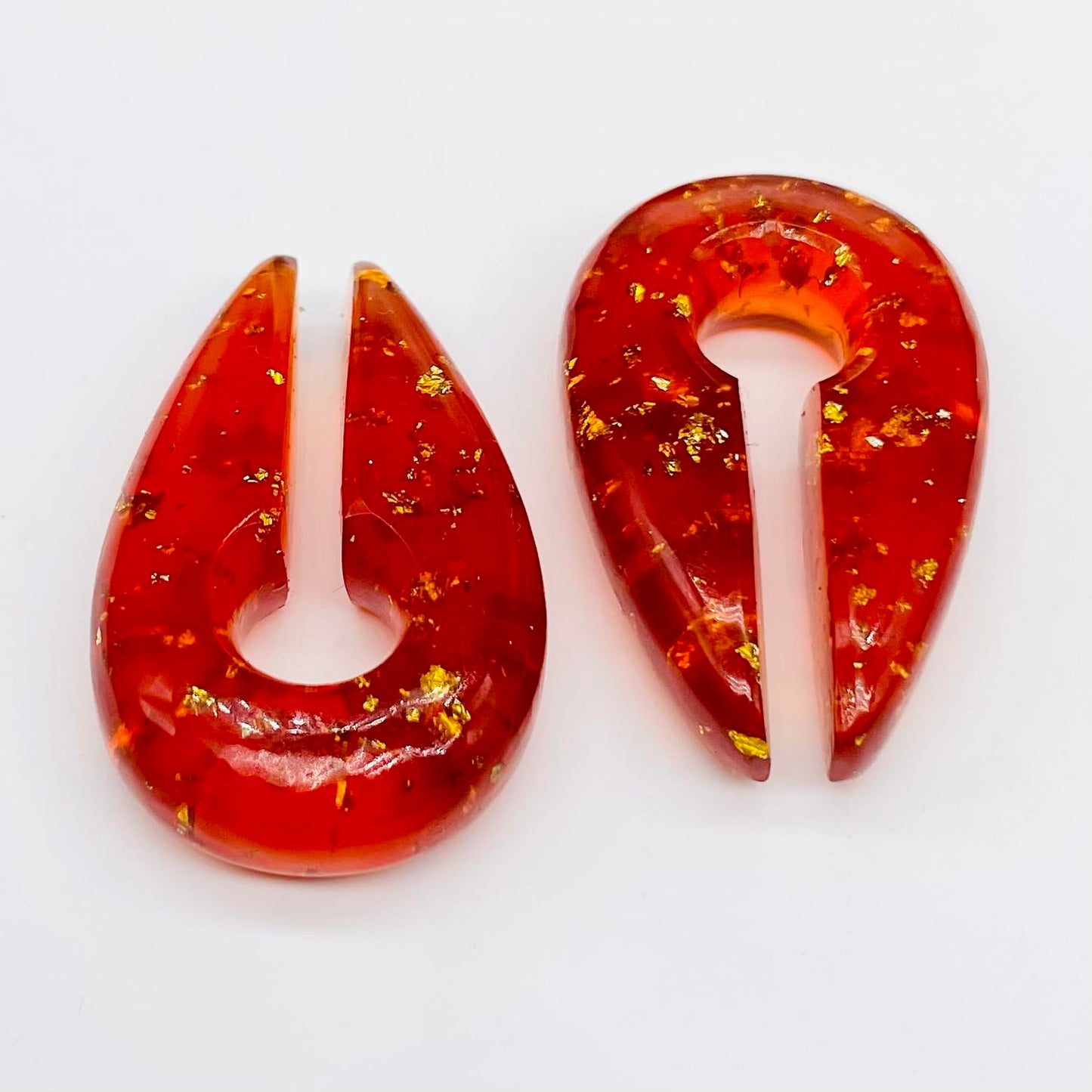 Amber Stone Handcrafted Drop Shape Ear Weights Keyhole Gauges Ear Piercing Naga Body Jewelry Size 2g (6mm), 0g (8mm) & 00g (10mm) & Customized Wholesale Also Available