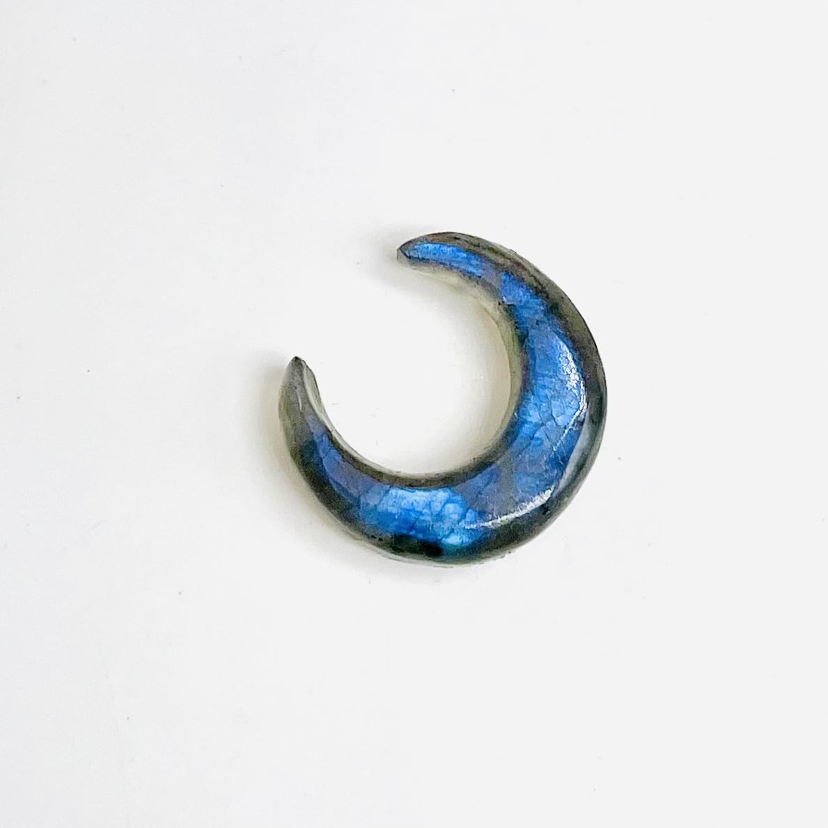 Natural Blue Flash Labradorite Crystal Handmade Nose Piercing Septum Pincher Naga Body Jewelry Size 12g (2mm) to 1/2" (12mm) Customized Size & Wholesale Also Available