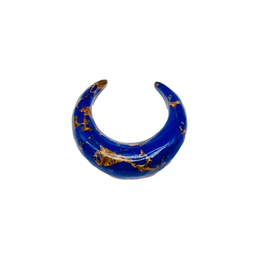 Lapis Lazuli Gemstone Handmade Naga Body Piercing Tribal Septum Crescent Horseshoe Pincher Gauges Jewelry, 2mm (12g) to 12mm (1/2"), Customized Sizes