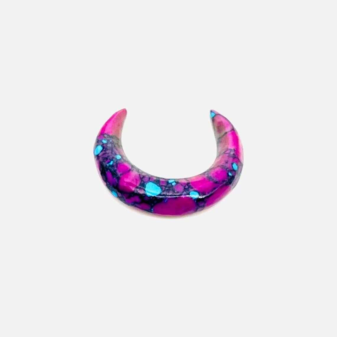 Purple and Yellow Turquoise Septum Pincher and Spike Set, Custom Sizes 12g to 1/2", Made in India