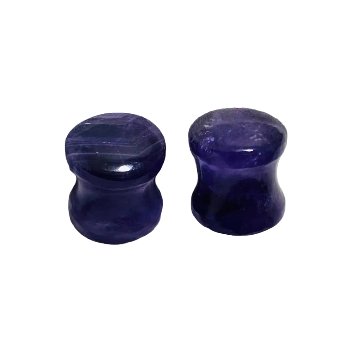 Natural Amethyst Gemstone Double Flared Ear Gauges, Sizes 8g (3mm) to 30mm