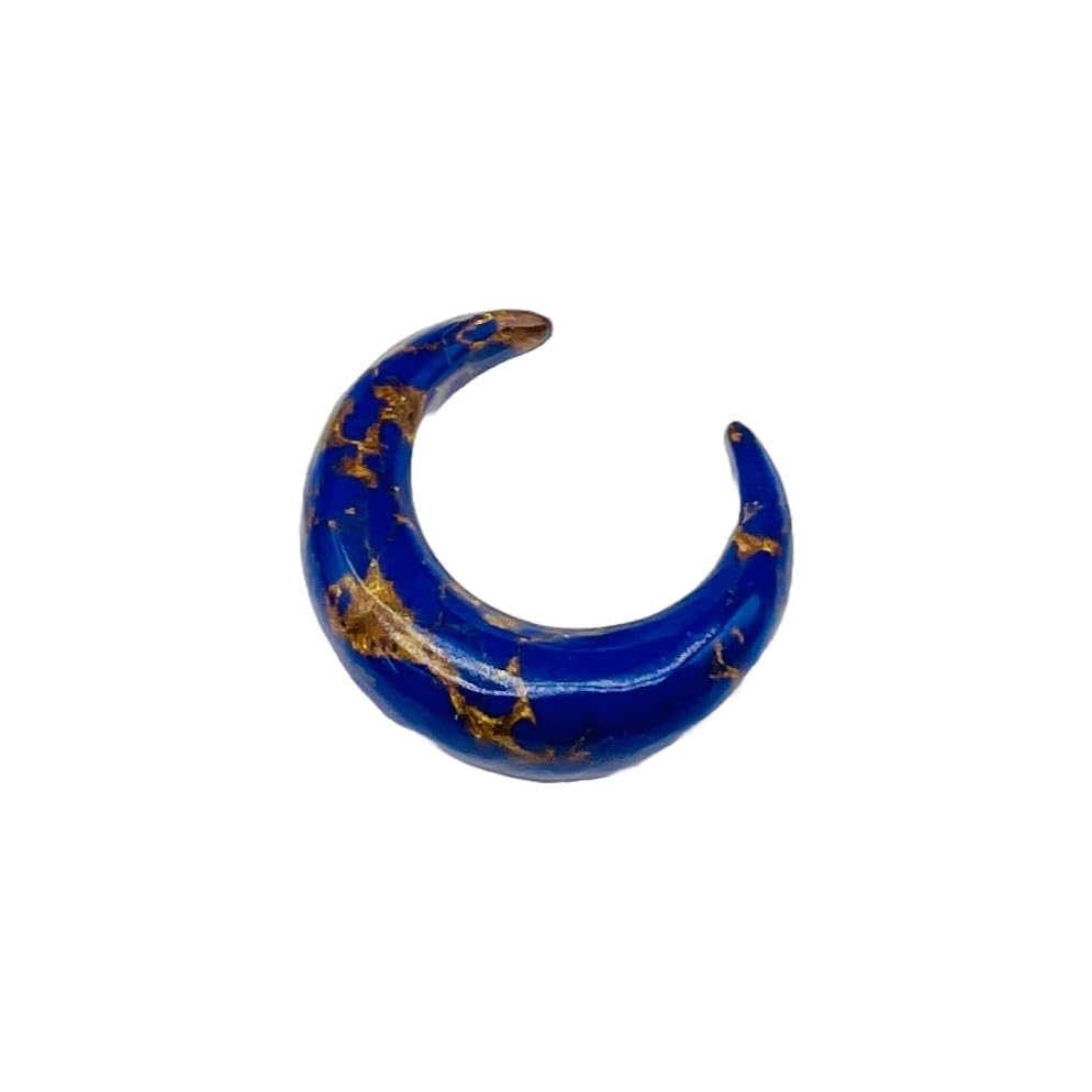 Lapis Lazuli Gemstone Handmade Naga Body Piercing Tribal Septum Crescent Horseshoe Pincher Gauges Jewelry, 2mm (12g) to 12mm (1/2"), Customized Sizes