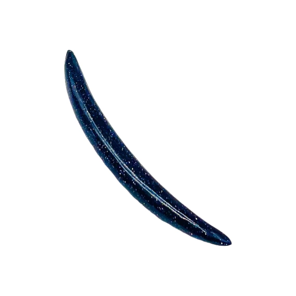 Blue Sunstone Crystal Handmade Naga Body Piercing Jewelry, Septum Curved Tusk Spike Gauges, 12g (2mm) to 1/2 inch (12mm), Customized Size Available