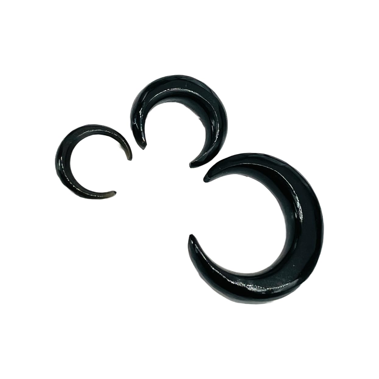 Natural Black Onyx Gemstone Handmade Naga Body Piercing Tribal Septum Horseshoe Pincher Gauges, 2mm (12g) to 12mm (1/2")