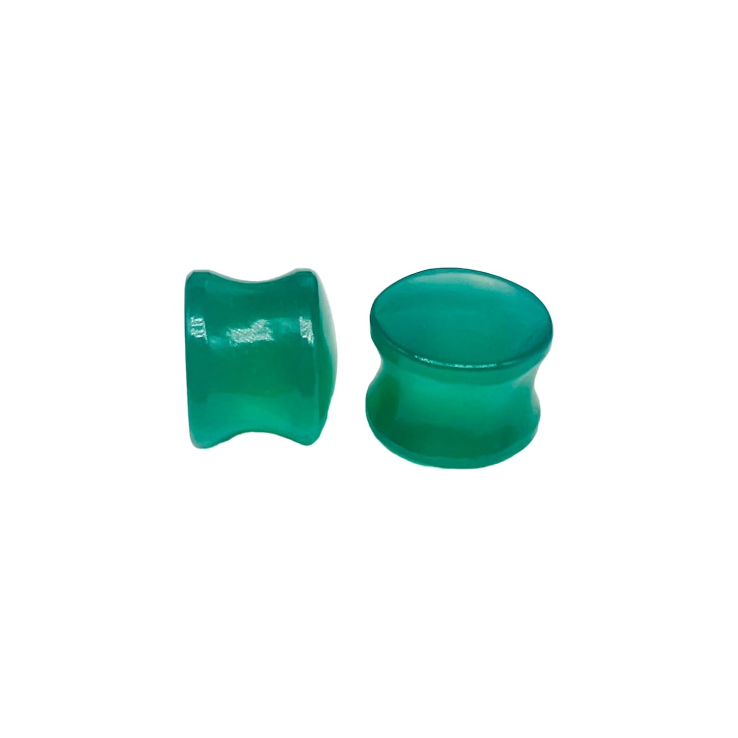 Green Onyx Gemstone Body Piercing Plugs, 8g-1", Custom Sizes Available