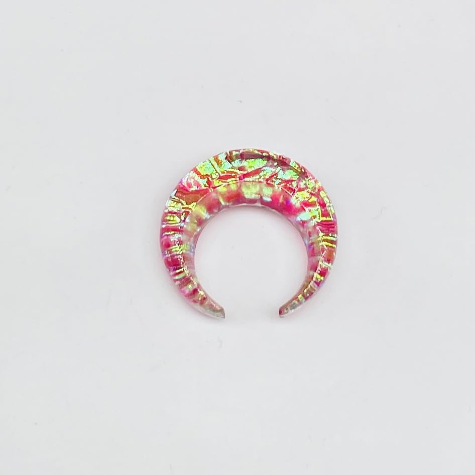 Naga Body Jewelry, Piece of Pink Opal Glitter Stone Handmade Nose Piercing Septum Pincher Gauges Size 12g (2mm) to 1/2" (12mm) Customized Size & Wholesale Also Available