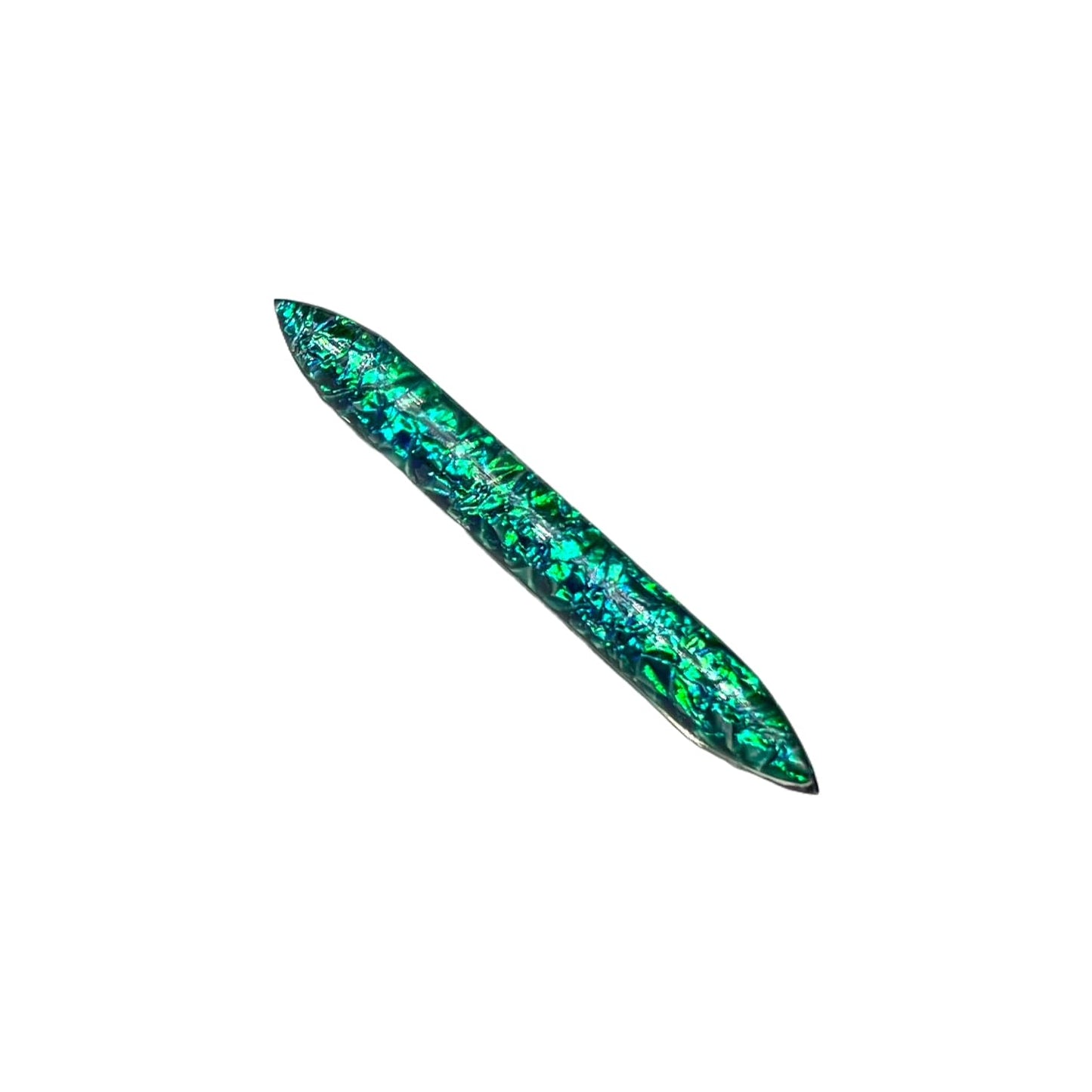 Green Opal Glitter Glass Stone Tribal Septum Nose Piercing, 12g to 1/2", Custom Sizing Available