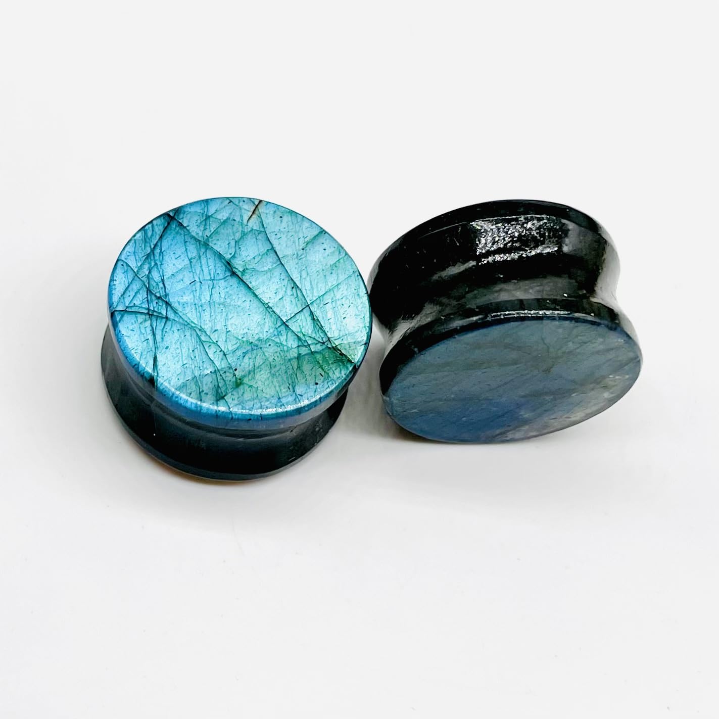 Natural Labradorite Gemstone Handmade Naga Body Piercing Ear Gauges Plugs Jewelry, Customized Size & Wholesale Avaiolable