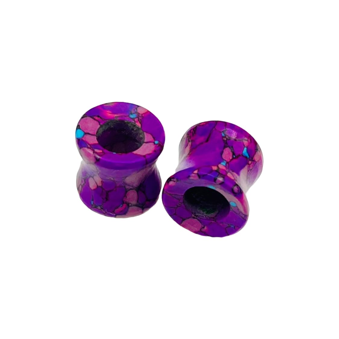 Pruple Turquoise Crystal Handmade Naga Body Piercing Jewelry Plug Tunnel Gauges Size 6g (4mm) to 40mm Customized Sizes & Wholesale Also Available