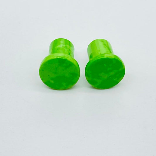 Green Turquoise Crystal Round Single Flared Plug Ear Gauges, 8g-25mm