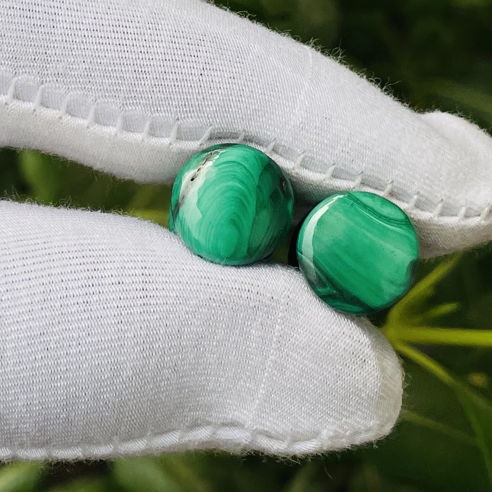 Natural Green Malachite Crystal Handmade Double Flared Round Naga Body Piercing Jewelry Ear Gauges, 8g (3mm) to 30mm, Customized Size, Wholesale Available