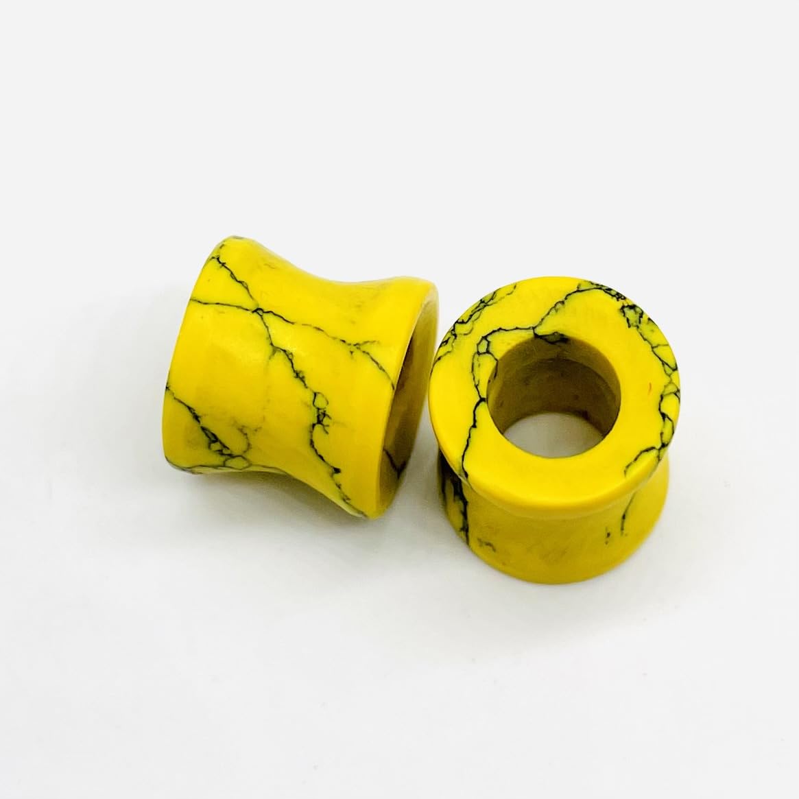 Body Jewelry Pair of Yellow Turquoise Crystal Naga Body Piercing Jewelry Gauges Plugs Tunnels (4mm to 40mm) Customized Size & Wholesale Also Available