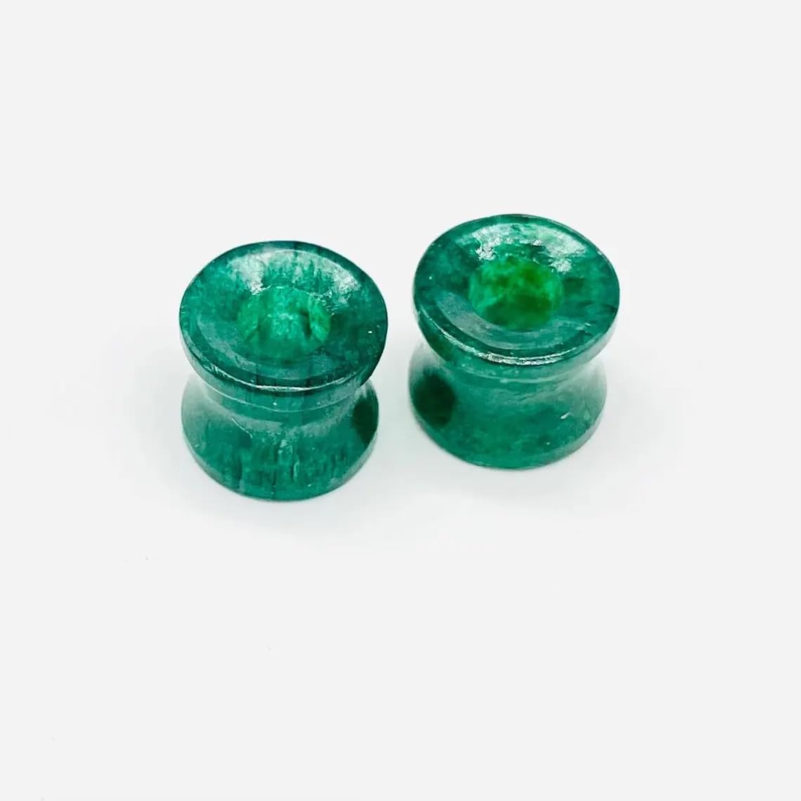 Aventurine Ear Tunnels Plugs – Natural Stone Gauges for Stretched Ears | Hand-Carved Double Flared Hypoallergenic Ear Jewelry | Sizes 6g (4mm) to 40mm