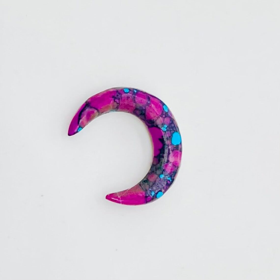 Naga Body Jewelry Purple Turquoise Crystal Septum Pincher for Nse Piercing, 12g (2mm) to 1/2" (12mm) - Customized Size & Wholesale Available