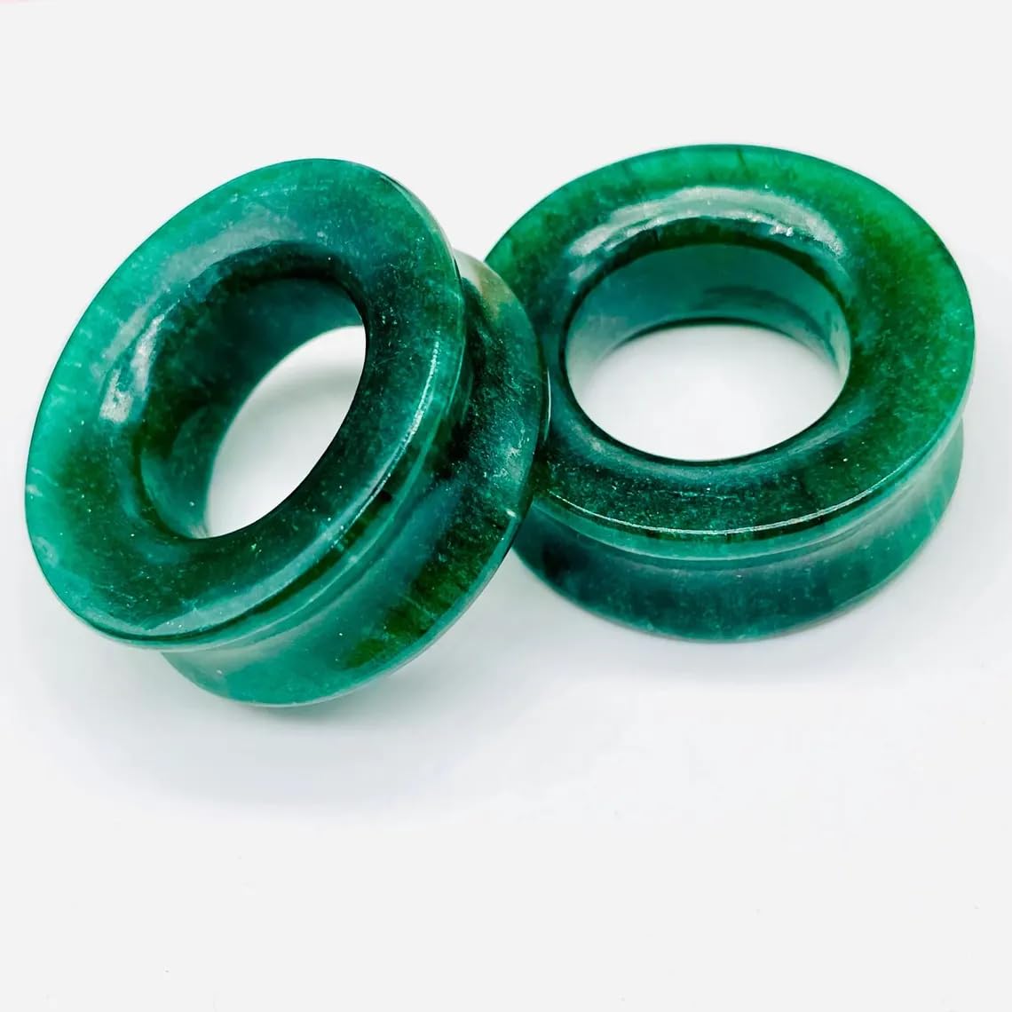 Aventurine Ear Tunnels Plugs – Natural Stone Gauges for Stretched Ears | Hand-Carved Double Flared Hypoallergenic Ear Jewelry | Sizes 6g (4mm) to 40mm